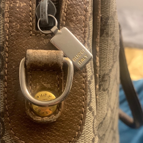 Vintage Gucci Brown and Green Women's Canvas Bag - Picture 11 of 16